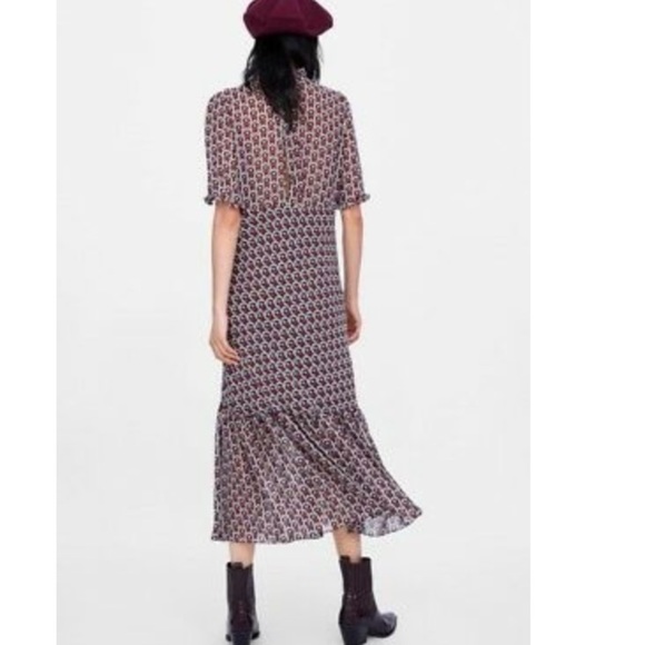 Zara heart print midi dress Sm - Picture 3 of 11